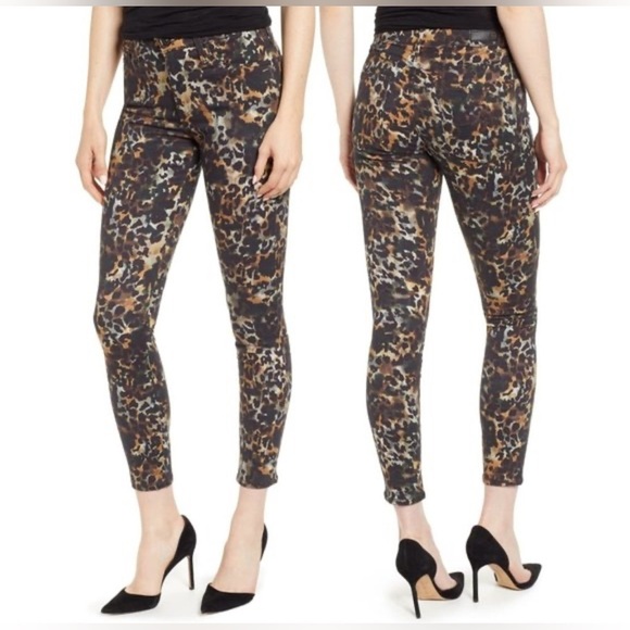 AG Adriano Goldschmied Farrah Ankle Skinny High Rise Jeans Untamed Camo Dark Ivy - Picture 1 of 9